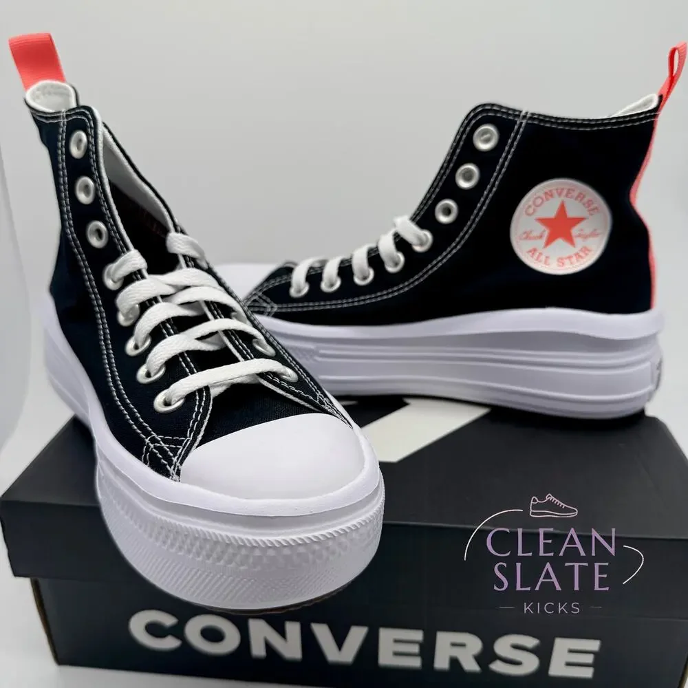 Converse CTAS Move Hi Black Pink Kids 5.5 Womens 7 NIB
